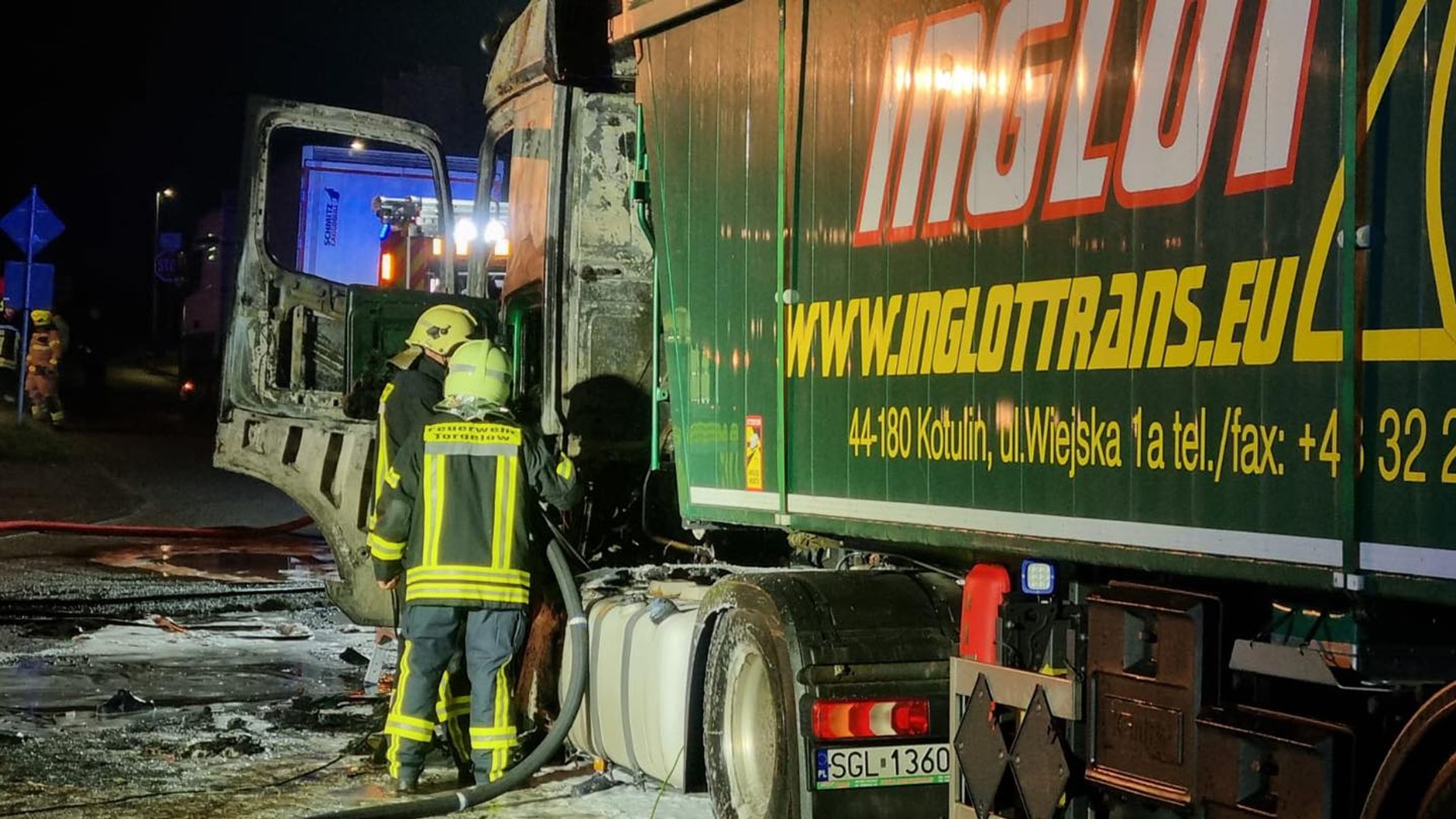 Ciężarówka spłonęła przez kuchenkę gazową