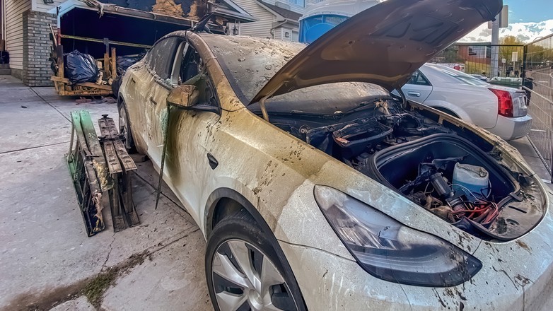 Pożar auta elektrycznego