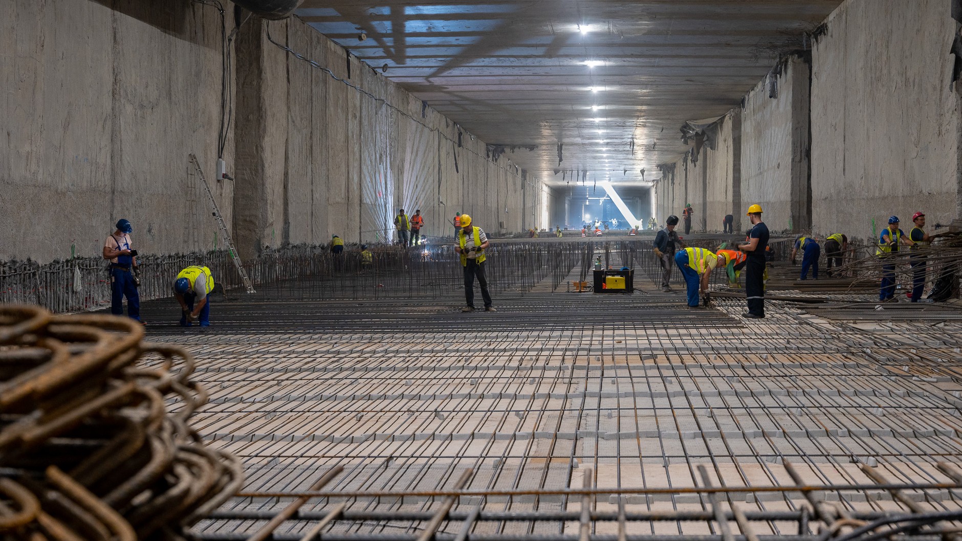 S2 POW - zbrojenie dna tunelu