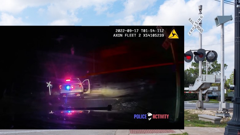 Zostawili radiowóz z aresztowaną na torach. Pociąg nie mógł wyhamować