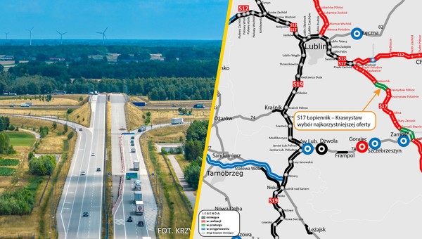 Droga S17 między Łopiennikiem a Krasnymstawem