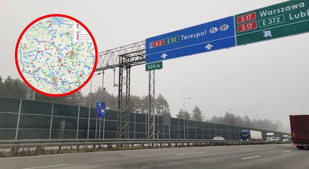 Mapa aktualnych fotoradarów i odcinkowych pomiarów prędkości 1