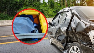 Kierowca Ferrari Roma wjechał między barierki. Wyciągnięcie auta trwało kilka godzin