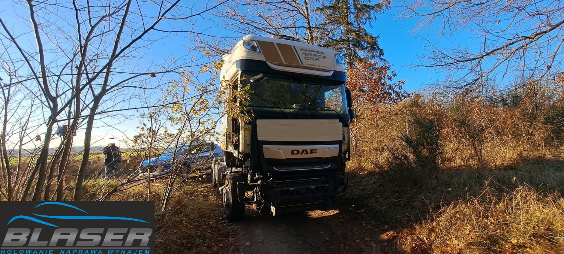 Z ukradzionego DAF-a niewiele zostało. Złodzieje skutecznie rozebrali pojazd na części
