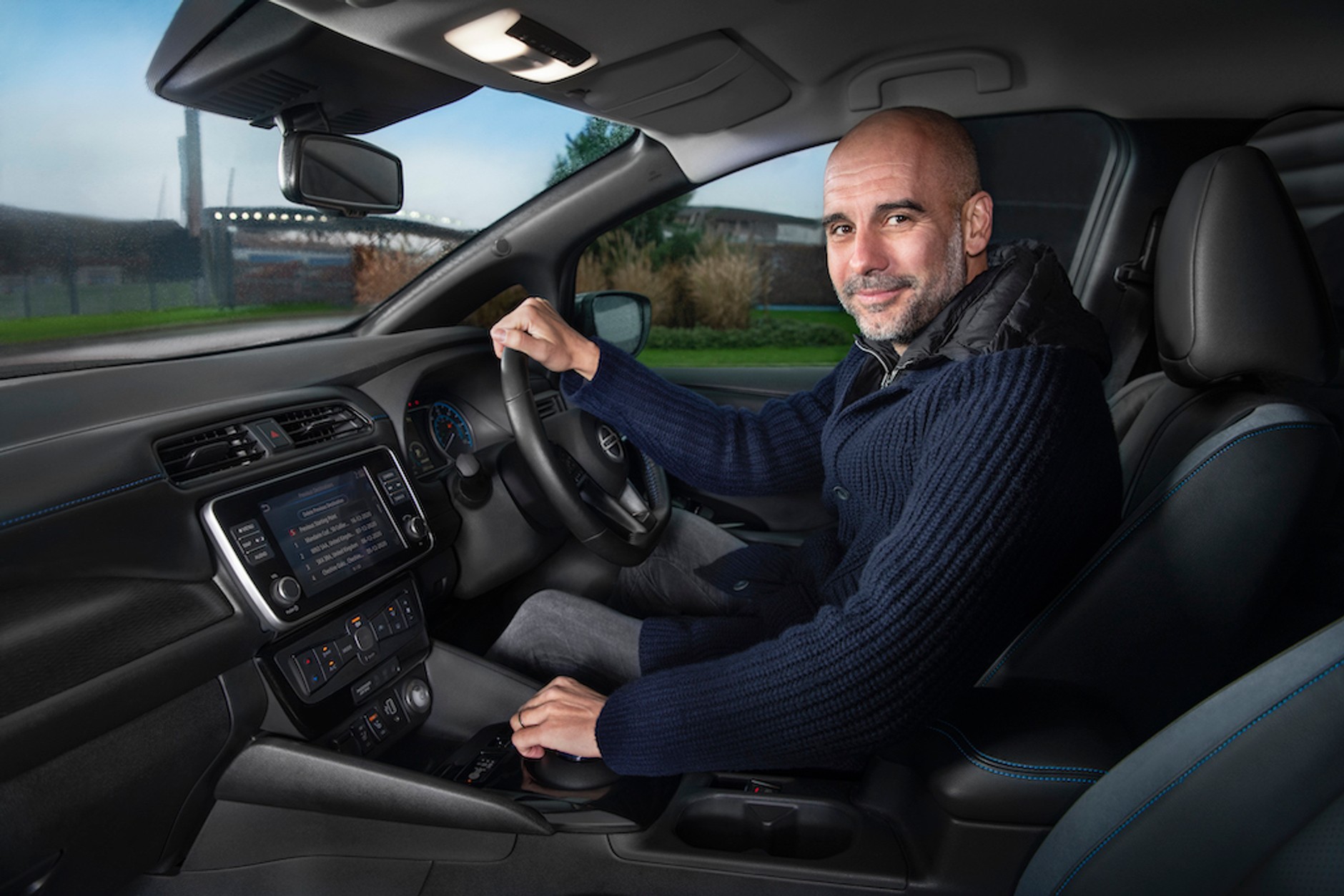 Pep Guardiola i Nissan Leaf