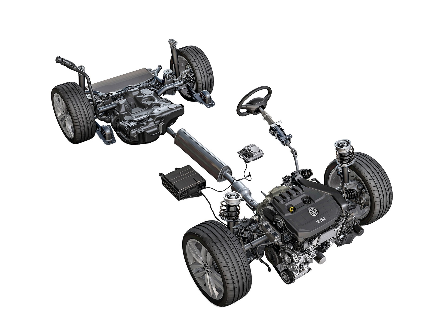 Volkswagen Golf VIII zostanie zaoferowany jako miękka hybryda – będzie miał na pokładzie 48-woltową instalację i prądnico-rozrusznik napędzany paskiem