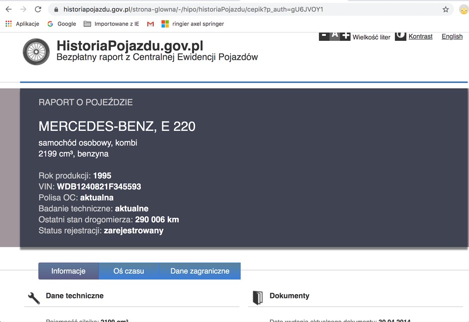 Są już dostępne „zagraniczne” dane o autach – niestety, nie wszystkie i nie w każdym przypadku