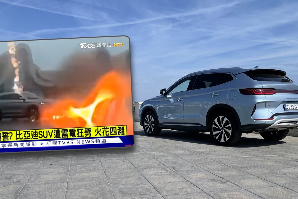 Trzy pioruny kontra elektryk. Nagrali, jak SUV zachował się tuż po wyładowaniu
