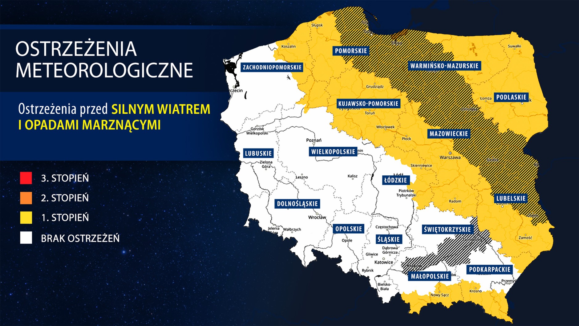 IMGW ostrzega przed szklanką na drogach