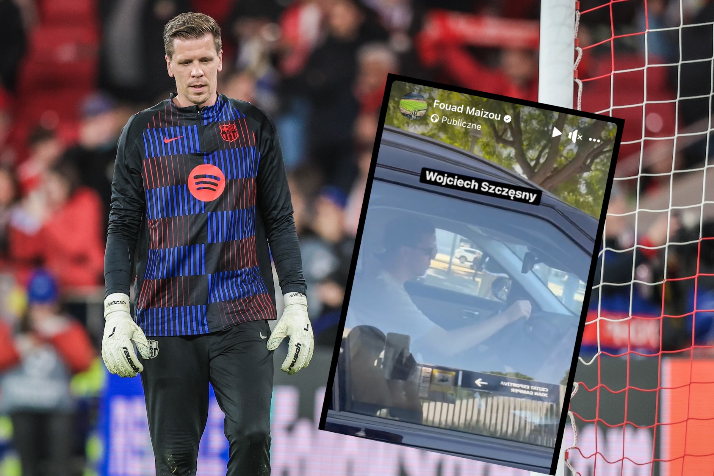 Wojciech Szczęsny w chińskim SUV-ie na ulicach Barcelony. Auto ma polskie tablice