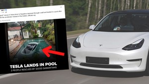 Pomyliła gaz z hamulcem. Tesla aż zanurkowała!