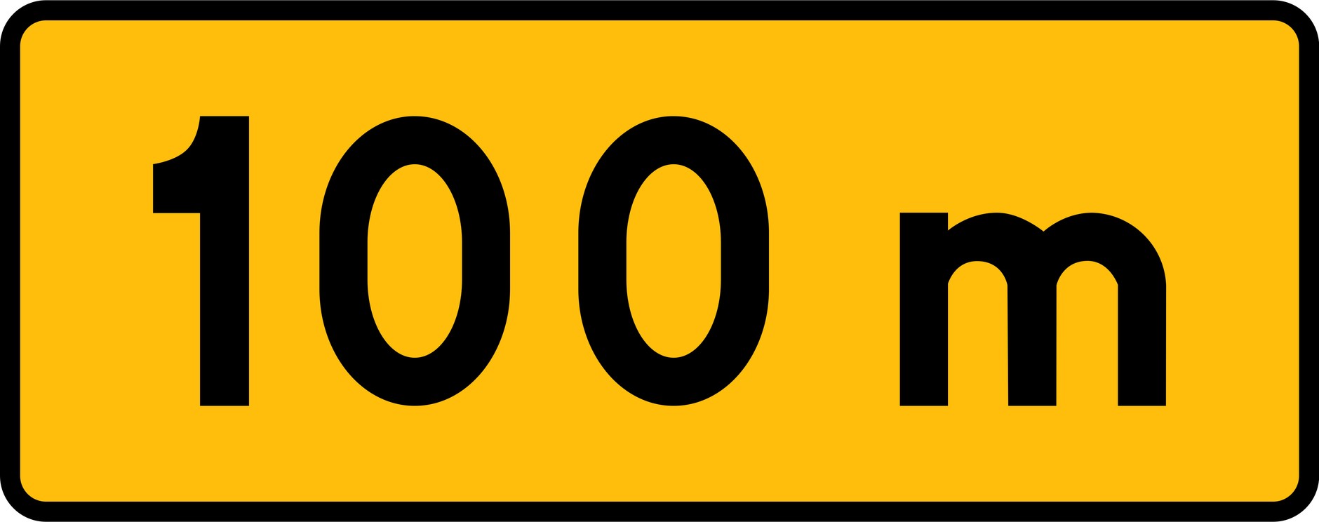 Tabliczka T-1 - "tabliczka wskazująca odległość znaku ostrzegawczego od miejsca niebezpiecznego"