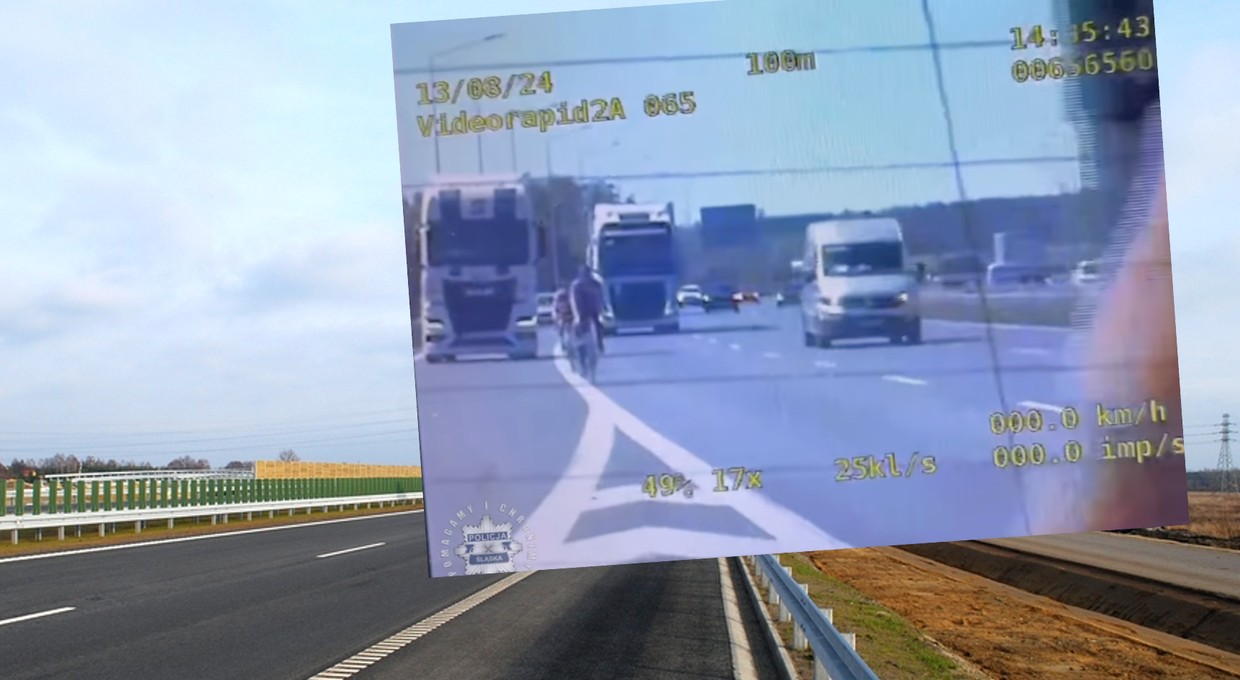 Rowerem w takim miejscu? Policjanci z grupy Speed tego jeszcze nie widzieli...