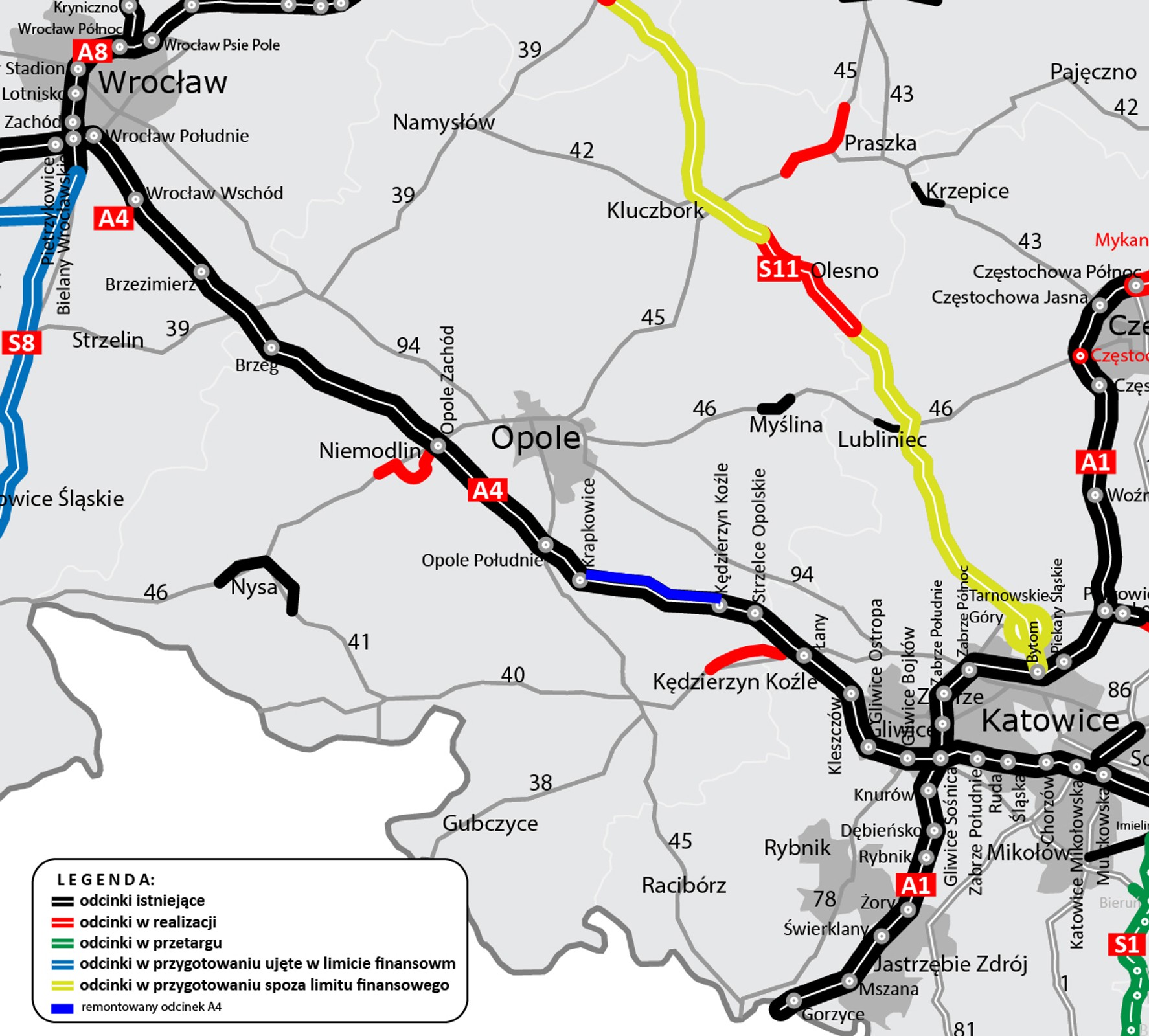 Remont A4 Krapkowice - Kędzierzyn-Koźle