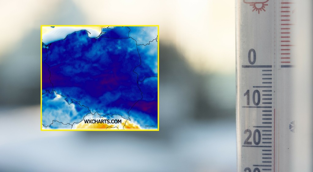 Zimowa pogoda zaatakuje wkrótce Polskę. W te dni mróz będzie najsilniejszy (mapa: wxcharts.com)