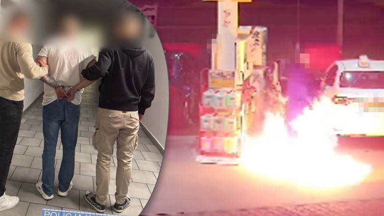 Pożar na stacji paliw we Wrocławiu wywołany przez kierowcę