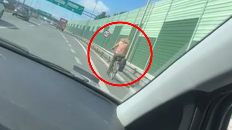 Rowerzyści na obwodnicy Trójmiasta