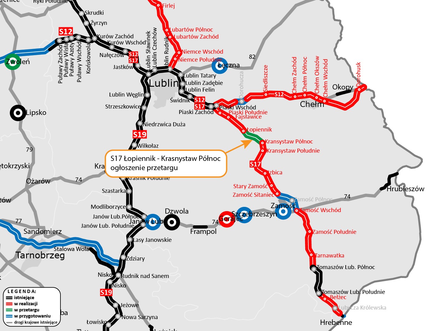 S17 w woj. lubelskim