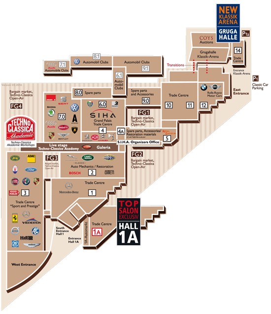 Techno Classica Essen 2016 - plan