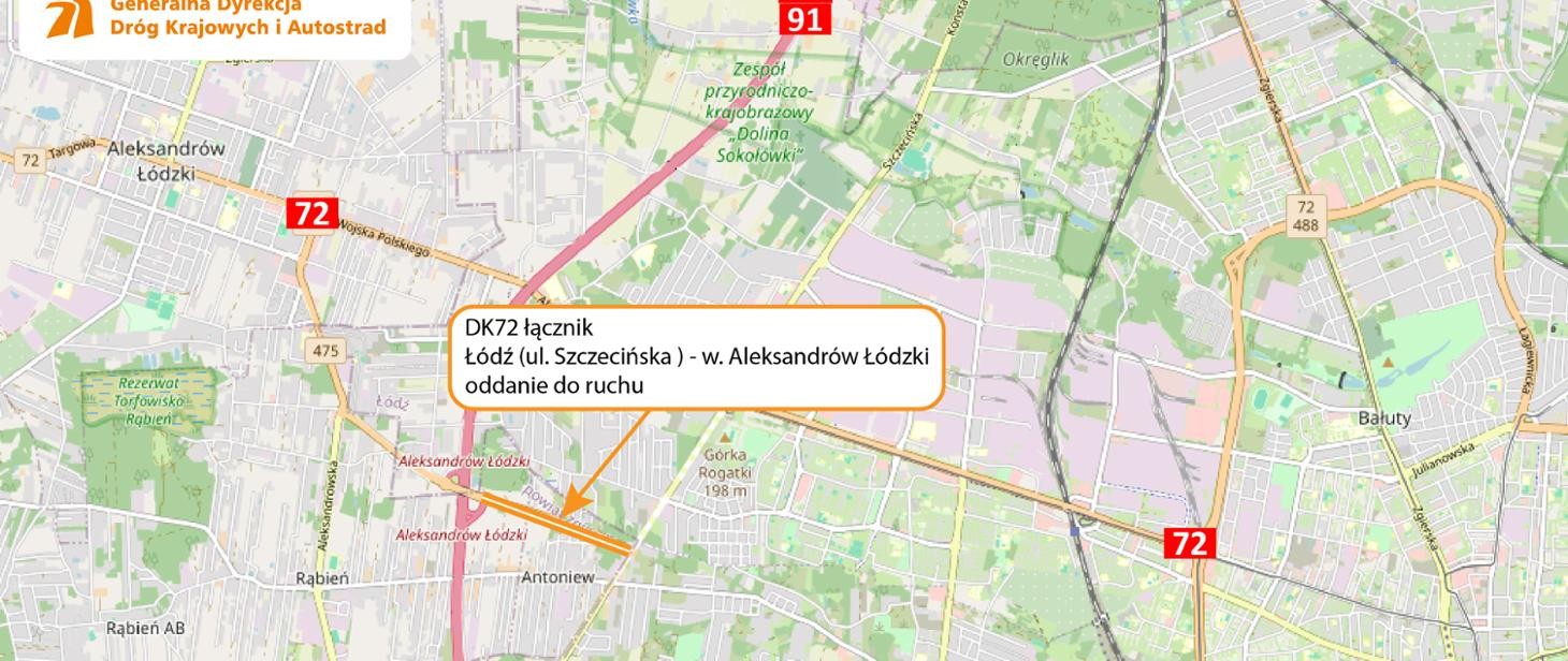 Łącznik w Łodzi z S14 mapa
