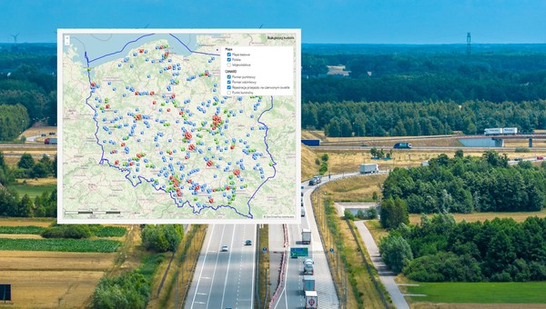 Mapa odcinkowych pomiarów prędkości, fotoradarów i RedLight, grudzień 2025 r.