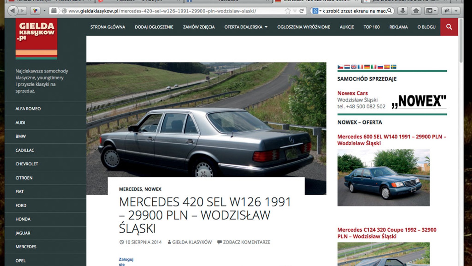 W ofercie firmy znajduje się przynajmniej 30 aut z Japonii. Większość stanowią Mercedesy, ale zdarzają się też inne marki, np. BMW, Jaguary i Maserati