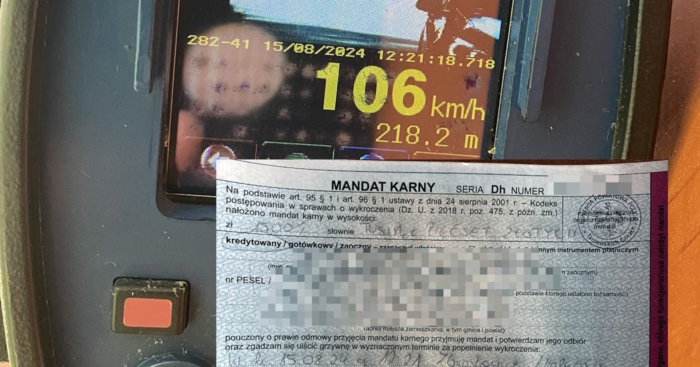 Policjanci zatrzymali kierowcę Mercedesa. Było stanowczo zbyt szybko w obszarze zabudowanym