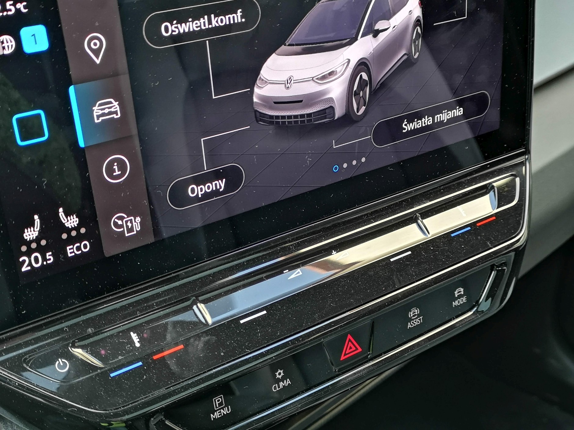 Volkswagen ID3 suwak do sterowania