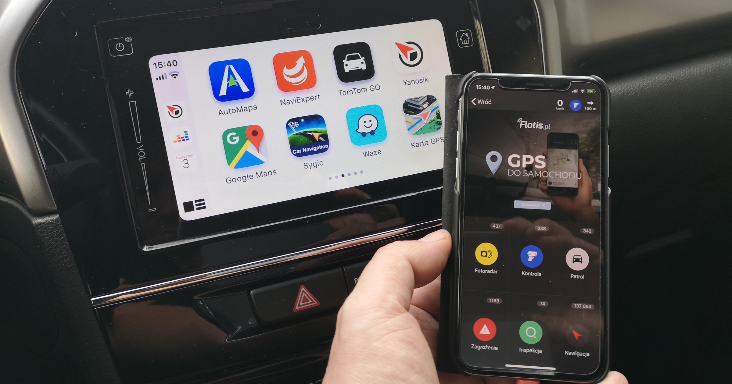 Yanosik w Apple CarPlay