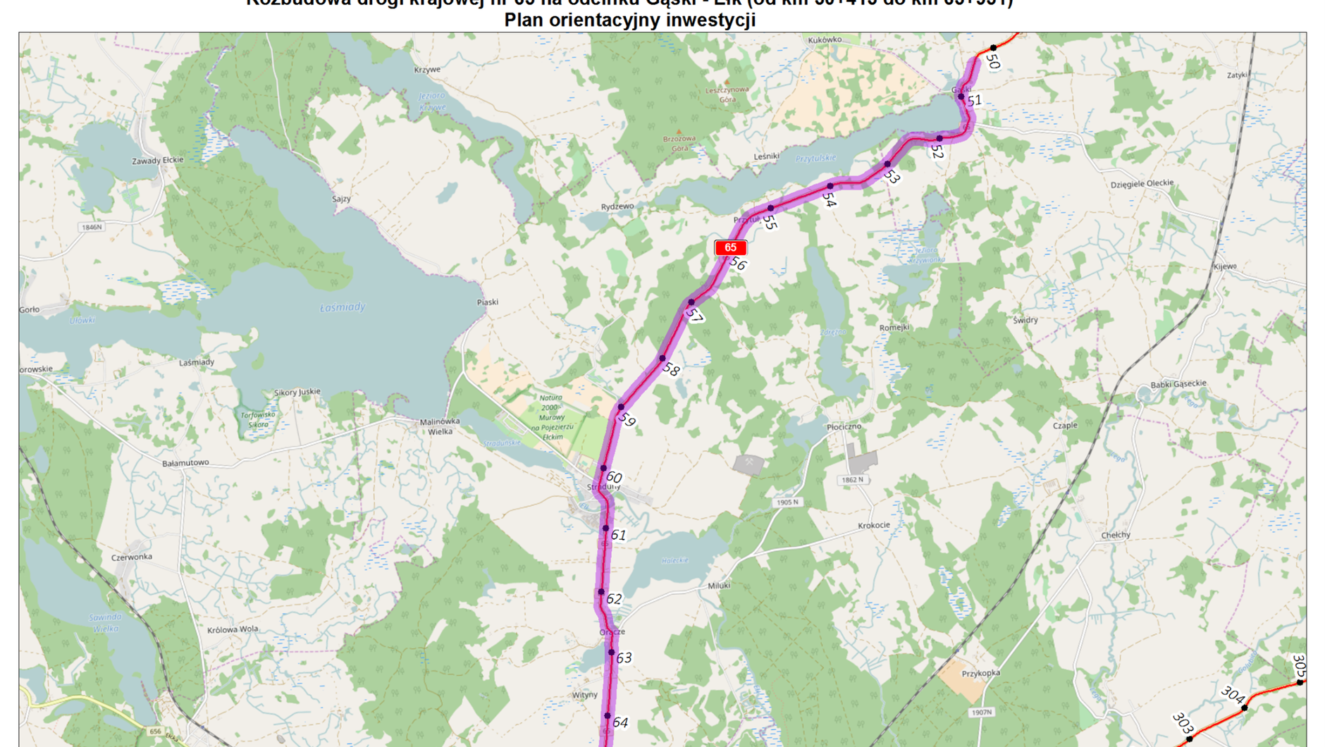 DK65 Gąski - Ełk Plan orientacyjny