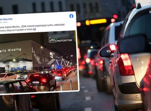 Chaos komunikacyjny przed galerią. Kierowcy porzucali auta na parkingu [WIDEO]