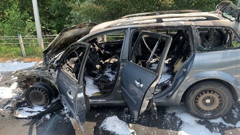 Renault spłonęło w Oświęcimiu