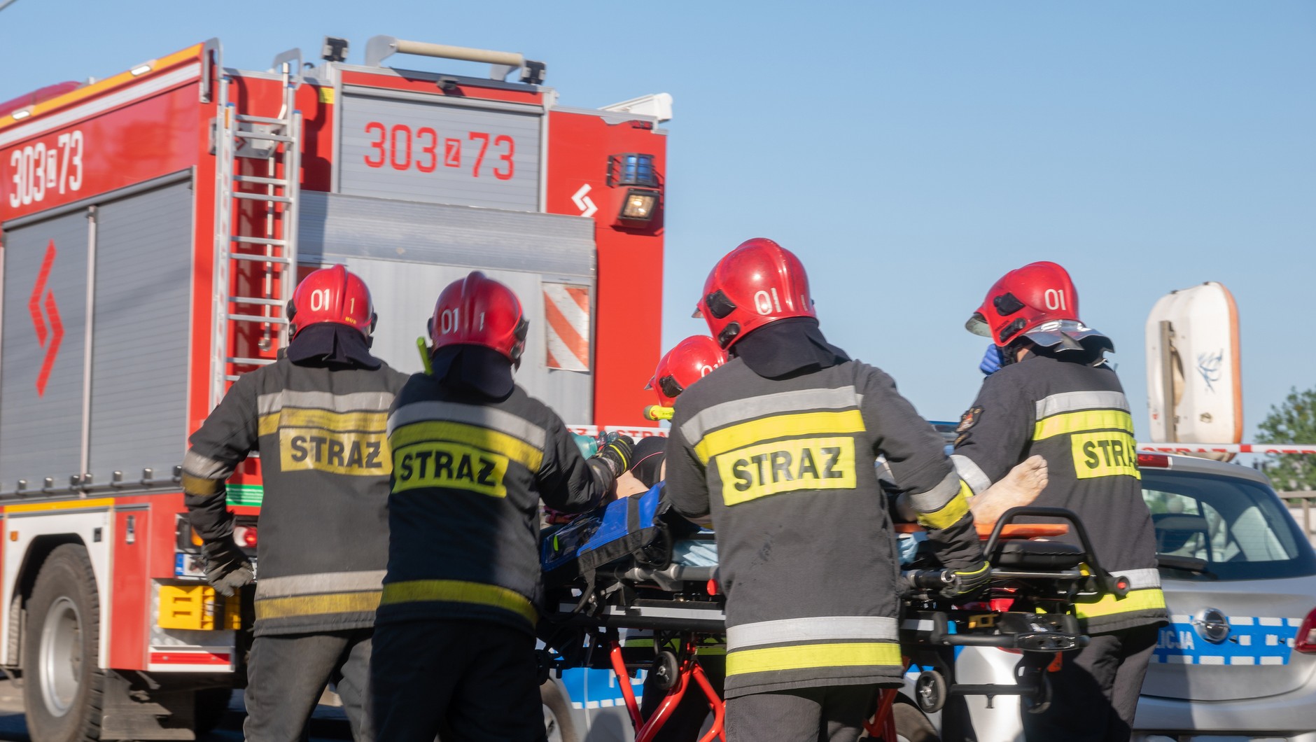 Straż pożarna - wypadek drogowy