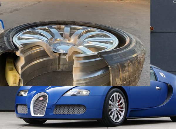 Przecięli koło od Bugatti Veyrona warte ponad 100 tys. zł! Skrywa ciekawą rzecz