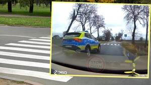 Pirackie zachowanie policji przed przejściem dla pieszych. Wszystko się nagrało