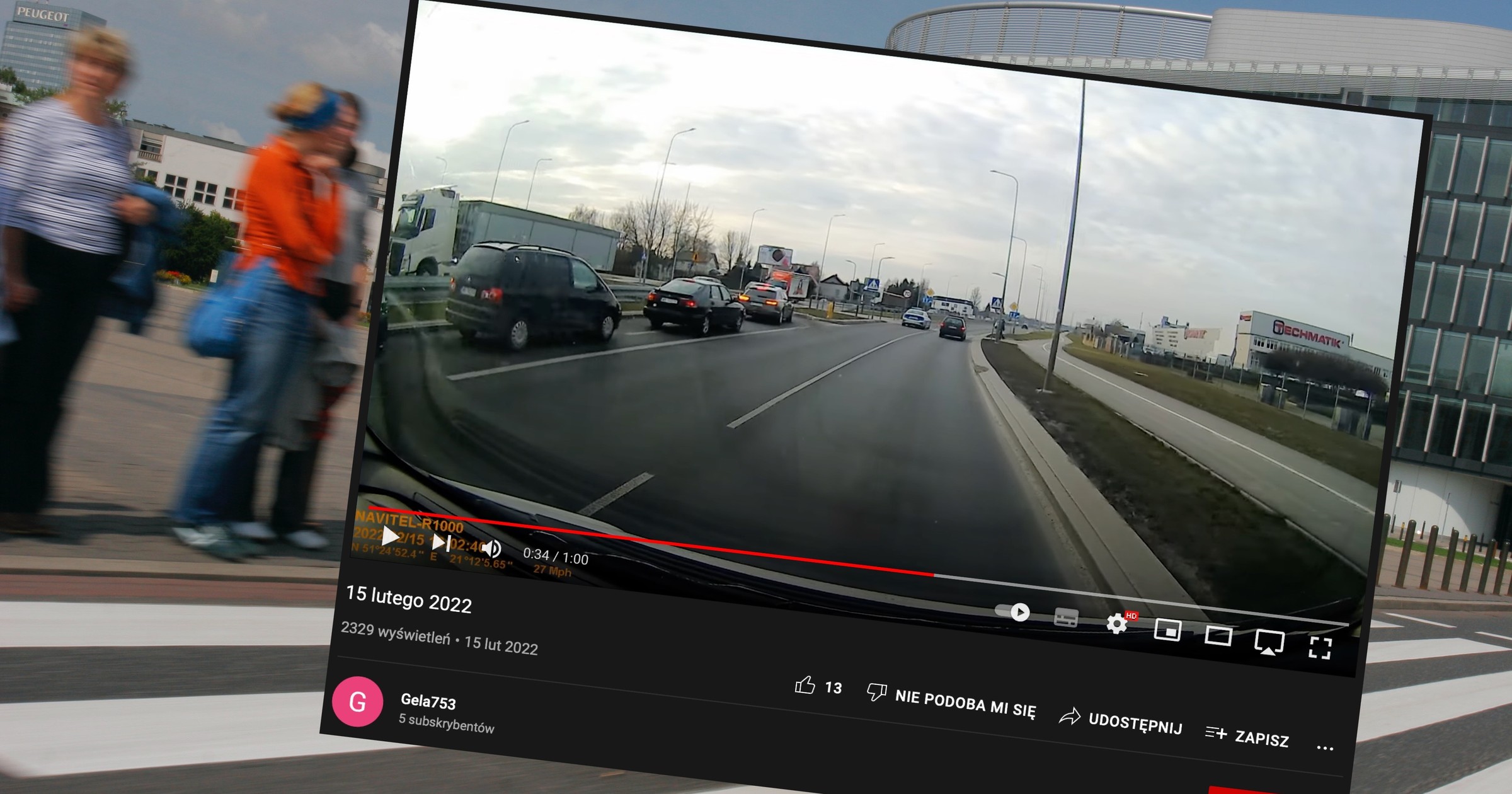 Policja wyprzedza na przejściu dla pieszych 