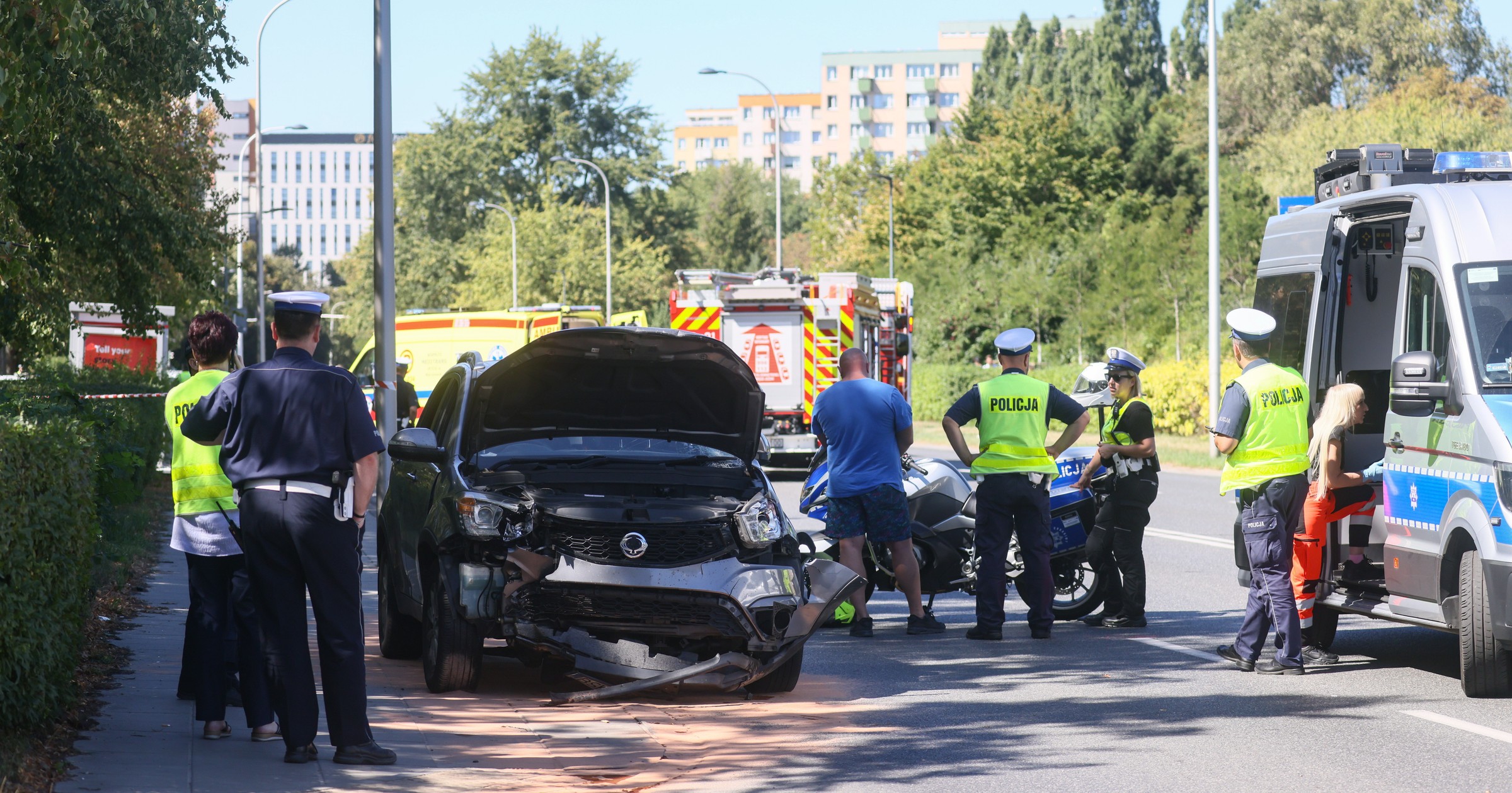 Miejsce tragicznego wypadku przy u. Woronicza w Warszawie