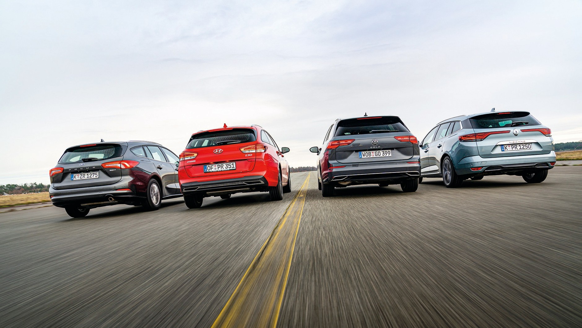 Porównanie kombi: Ford Focus, Hyundai i30, Renault Megane i Volkswagen Golf
