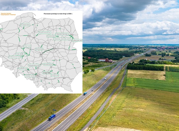 Nowe drogi w 2026 r. GDDKiA podała wielką listę przetargów i pokazała mapę