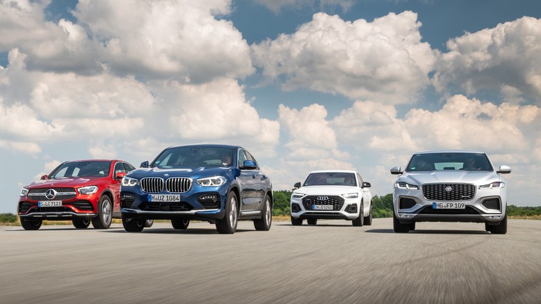Porównanie SUV-ów: Audi Q5 Sportback, BMW X4, Mercedes GLC Coupé, Jaguar F-Pace
