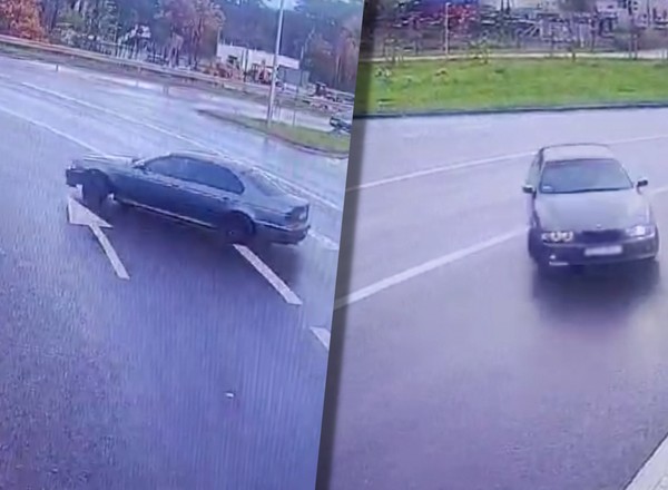 Na rondzie ćwiczył BMW "jazdę bokiem". Ta lekcja słono go kosztowała [WIDEO]