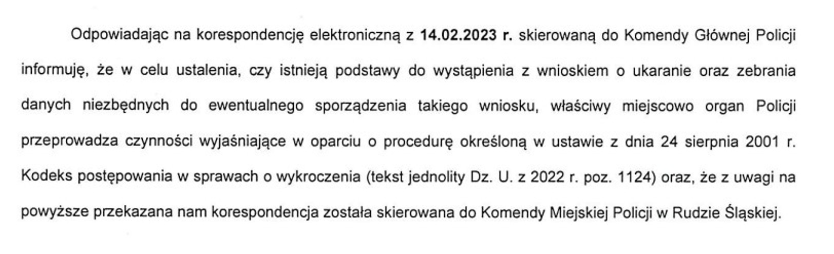 Sprawą zajęła się KMP w Rudzie Śląskiej