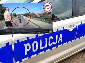Wracali z wakacji, gdy nagle zauważyli mężczyznę z dmuchawą. Ledwo stał