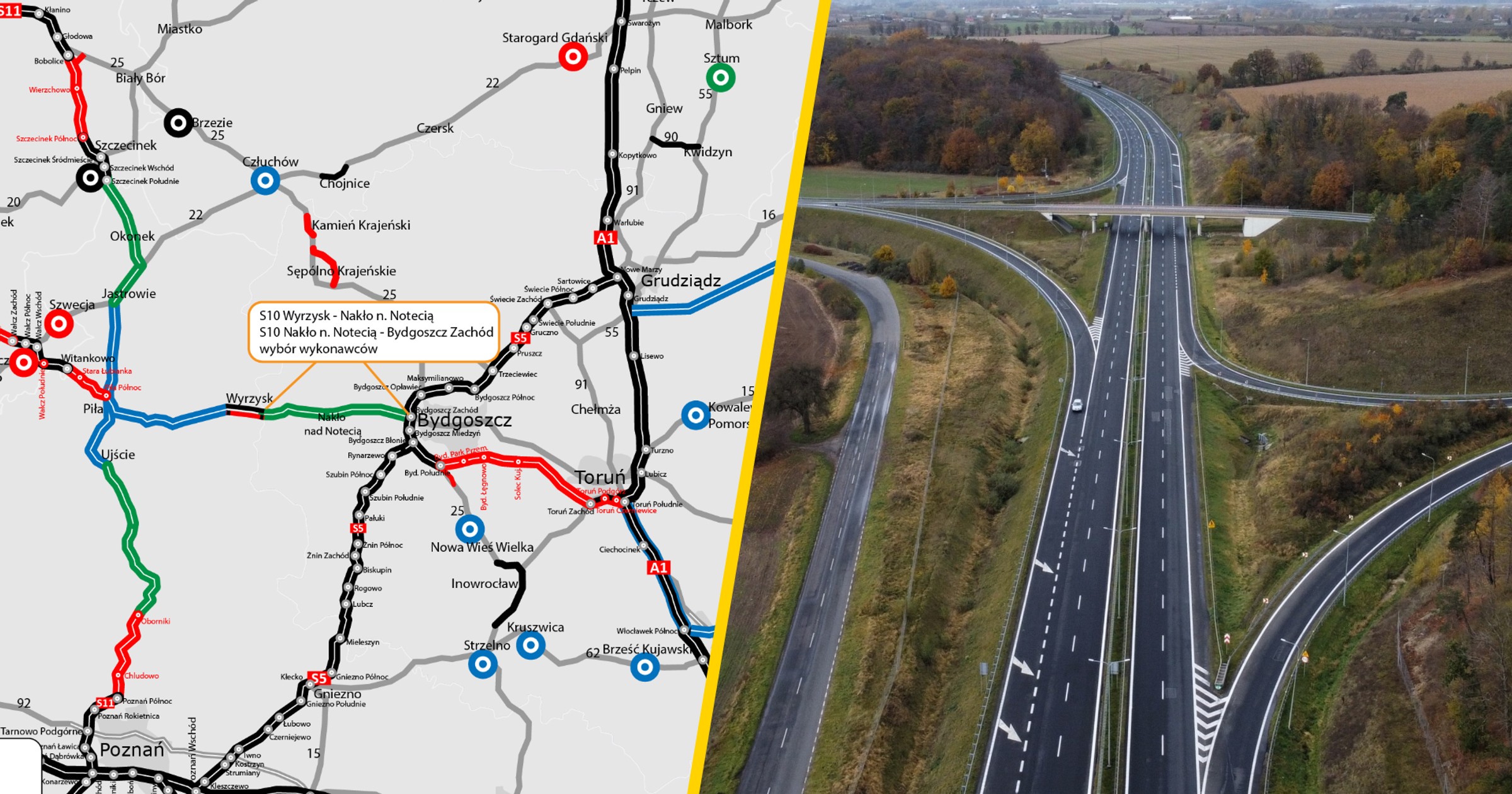 Droga S10 Wyrzysk - Bydgoszcz na mapie
