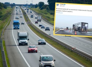 Pożar na autostradzie A2. Strażacy musieli go gasić dwa razy