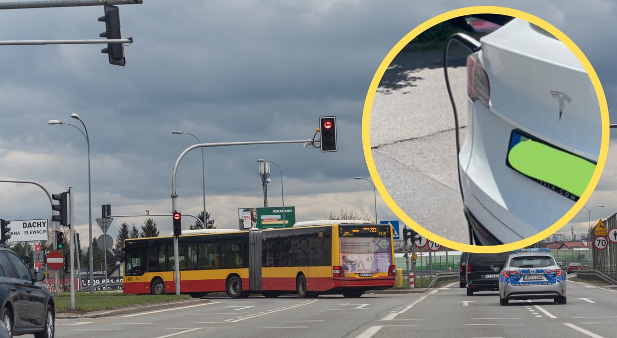 Zdjęcia z Warszawy hitem sieci. Pokazał, jak kierowca ładuje Teslę