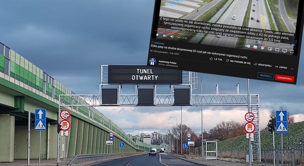 Chociaż tunel pod Ursynowem już funkcjonuje, to zatoka na drodze S2, która miała obowiązywać do czasu otwarcia tunelu, wciąż jest i utrudnia ruch