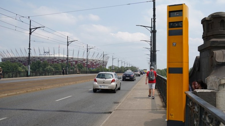 Fotoradar na moście Poniatowskiego