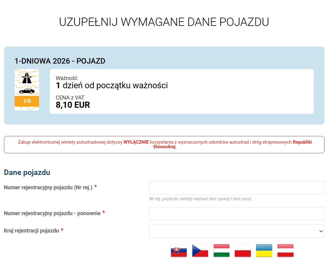 Zakup słowackiej winiety w sklepie internetowym