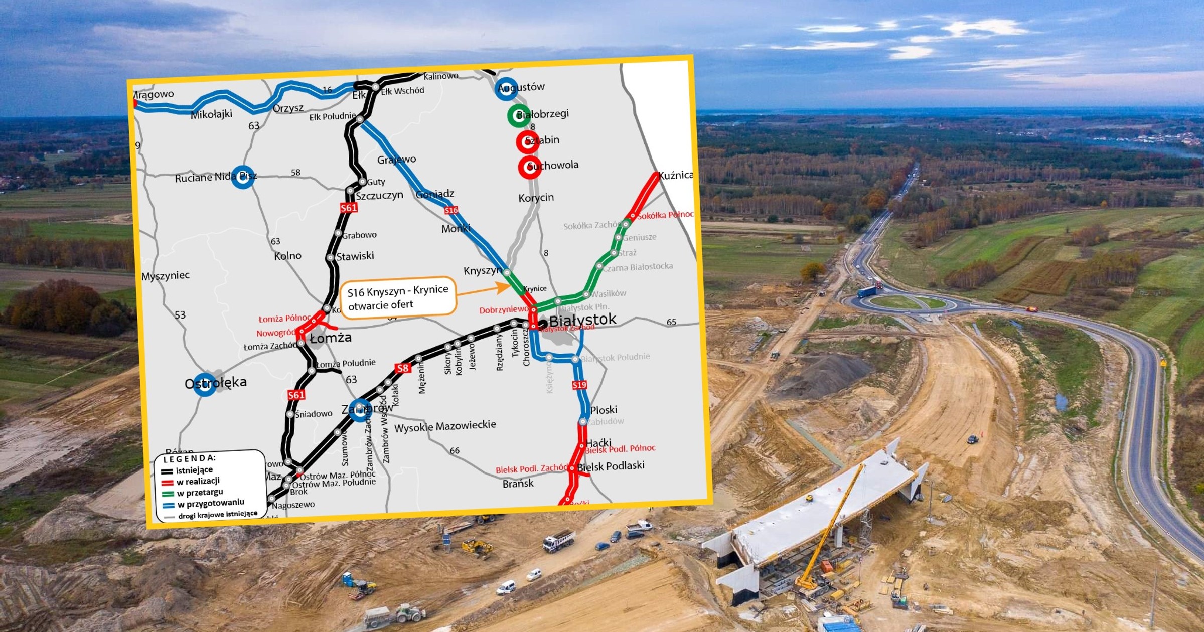 Ośmiu wykonawców chce wybudować odcinek S16 na Podlasiu. Znamy terminy